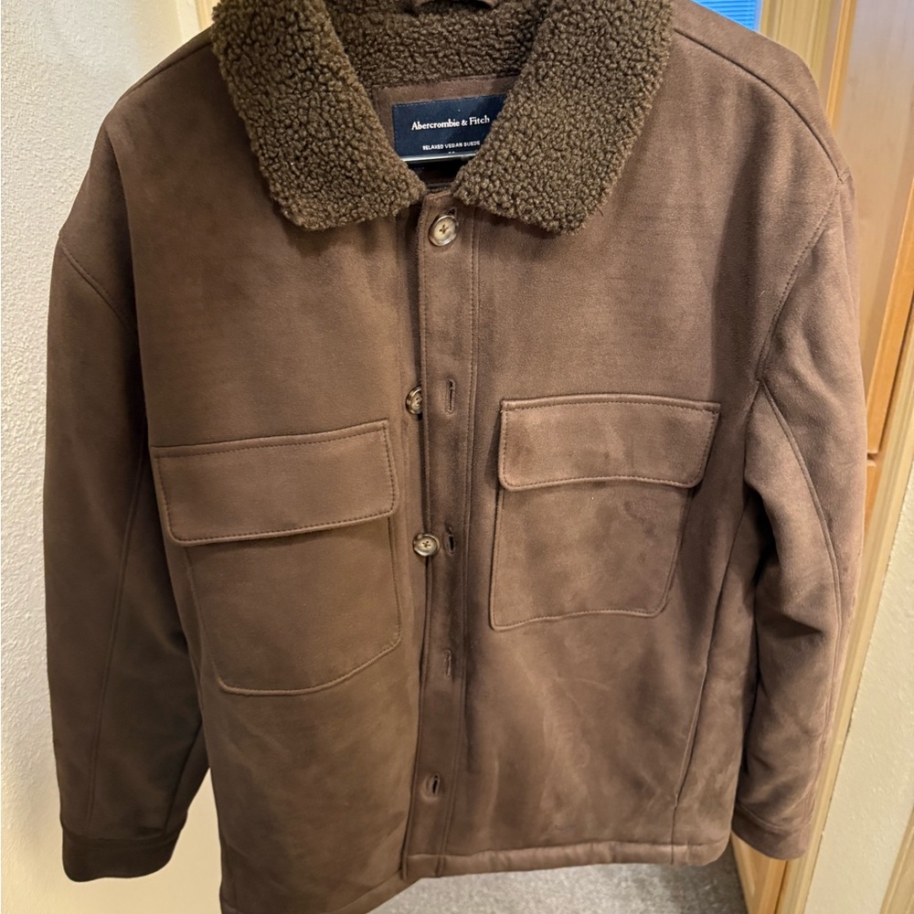 Abercrombie & Fitch Brown Men's Vegan Suede Jacket